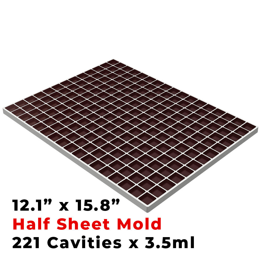 3.5ML Square Platinum Silicone Mold Half Sheet — Endose Molds